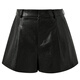 Sancai 2025 new winter PU leather shorts, loose wide-leg pants, casual pants, boot pants, slim and trendy M