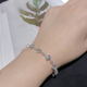 Yiqi 4.8 carat aquamarine bracelet for women, 925 silver, daily gift, natural colored gems, jewelry and gemstones