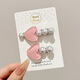 Add gentle temperament, jelly color love pearl hairpin, side clip, girly bangs duckbill clip, forehead Internet celebrity hairpin, pink mermaid bubble clip, pair