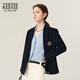 Teenie Weenie Gold Buckle Blazer Bear Women's College Style Commuting Short Blazer Jacket Navy L