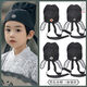 He Jiagong Li Bai hat champion hat Children's Hanfu accessories Li Bai hat made in Tang Dynasty and Song Dynasty Futou hat Chinese style 01-black cloth hat (ribbon style)