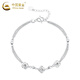 China Gold (CHINA GOLD) PT950 platinum four-leaf clover bracelet 2025 women's new high-end Valentine's Day birthday gift for girlfriend and wife Platinum fresh four-leaf clover bracelet about 4.6g