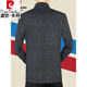 Pierre Cardin 2025 Spring and Autumn Wool Woolen Jacket for Men Middle-aged Dad Chinese Stand Collar Men's Woolen Jacket for Men Black Gray XL 180 (135-150Jin Jin is equal to 0.5kg)