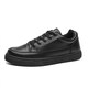 Huilijun Zapatos planos versátiles de verano para trabajar y trabajar con Lace-Up All Black Men's Flat Casual Shoes A825 Black Single Layer 35