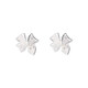 Bai Qixin Bow Earrings S999 Sterling Silver Silver Needle Hollow Earrings Women's Light Luxury Versatile High-end Fashion Ear Bone Nails Bow Earrings Pair