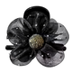 2025 New Mesh Flower Clip Feminine Shark Clip Half-tied Hairpin High Ponytail Korean Style Back of Head Hair Black Flash Diamond Sunflower Clip 1 Pack