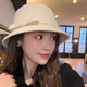 Catman Hat Women's Autumn and Winter Warmth 100% Real Wool Fisherman Hat Women's Rich Hat French Wool Top Hat Rich Ivory White Main Picture One Size 55-60cm Adjustable