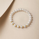 Saturday blessing yellow 18K gold pearl bracelet girl birthday gift, pearlescent color, about 16cm