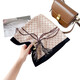 Fashionable new sun protection and breathable herringbone small square scarf rope tassel pattern versatile scarf women's scarf wholesale RZ6549-blue