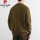 Pierre Cardin American Henry Neck Sweater Men's Autumn and Winter New Trendy Men's Button Sweater Thickened Warm Wool Sweater LR9695 Light Mustard Green M Recommended 120Jin Jin equals within 0.5kg