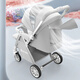 ANGI BABY stroller, high view, can sit and lie down, lightweight foldable, two-way push stroller, baby stroller, khaki color, can sit and lie down + four-wheel shock absorber, stroller can sit and lie down, one-button closing, four-wheel shock absorber