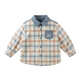 DAVE&BELLA children's quilted shirt winter new style boy's cotton jacket baby boy's warm top casual children's shirt plaid in stock 80 cm (recommended height 73-80cm)