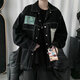 Ye Yuchun Autumn Japanese Spliced ​​Men's Denim Jacket Fashion Student Korean Style Shirt Teen Loose Working Jacket L15885 M (90-105Jin[Jin equals 0.5 kg])