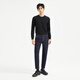 Lilang Technology Blue Jeans Men's Low Waist Narrow Feet Cropped Pants Slim Elastic Pants Autumn 2025 New Men's Pants Dark Blue Black (24QNZ14101) 32 (175/82A)