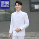 Luo Meng tunic suit men's formal Chinese stand collar suit Chinese wedding dress Chinese style youth spring and autumn Chinese stand collar navy blue single top 2XL 185 weight 155-170Jin Jin is equal to 0.5 kg