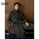 GXG Men's Wear Shopping Mall Long Coat 2025 Winter New Arrival G25X264002 Gray Green M