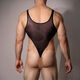 Erotic lingerie men's sexy jumpsuit new hollow tight thong fully transparent vest muscular men adult black one size fits all recommended 120-160Jin Jin equals 0.5 kg