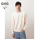 GXG men's round neck sweatshirt two-color cable jacquard long-sleeved top with off-white 175/L