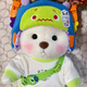 Joix faite à la main mignon ours poupée en peluche en peluche ours ours poupée copine d'anniversaire cadeau de la Saint-Valentin cadeau Dinosaure Dinosaure costume [tissu + ours, Nouvel An normal, emballage de sac cadeau exquis