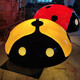 Simulation seven-star ladybug steel courtyard lawn park square luminous beetle floor landscape green sculpture simulation animal yellow beetle trumpet