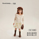 Keying Gowinbaby Girls Weste Kleid Xiaoxiangfeng 2025 Frühlings- und Herbstmädchen modische Prinzessin Kleid Baby Modische süße Weste Kleid Aprikose Top 130 (geeignet für Höhe 120 cm-130 cm)
