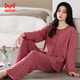 
Cat men pajamas for women in spring and autumn [pure cotton] middle-aged and elderly women with long sleeves, full cotton, can be worn outside with large size 25 years new home clothing