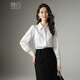 Late White New Product 2025 Autumn Premium Beaded White Shirt Elegant Commuting Shirt Women's Top White XL