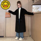 G.DuckKids Girls 'Veste en tweed Spring and Automn Style 2024 Nouveau manteau cachemire double face à la mode Hiver Black Bracker Black 160 cm