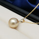 Handi skin white champagne gold 18K gold simple South Sea gold bead pearl pendant single drop-shaped seawater necklace