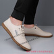 Woodpecker leather shoes for men summer 2025 new Korean style middle-aged business casual shoes non-slip soft sole soft leather one-leg driving shoes beige real soft leather cow soft leather 42