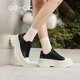 GG-CC genuine leather thick-soled white shoes for women new platform shoes versatile height-increasing women's shoes casual sneakers ins G21X2014 black cowhide 34