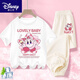 迪士尼（Disney）BINPAW女童夏季玉桂狗套装2025新款大童纯棉短袖t恤儿 A983白+A984紫裤 130 (建议身高115-125cm)