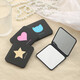 DIY mini cosmetic mirror portable cross-border high-looking foldable portable mirror mini diy small black mirror LED portable mirror small black mirror love style