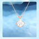 Disney Mermaid Series Fritillaria Necklace 925 Silver Clavicle Chain Light Luxury Niche Valentine's Day Birthday Gift