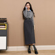 Sancai 2025 winter new commuter skirt straight skirt slit long skirt simple Z
