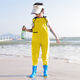 Raft core wading pants for children and girls, one-piece water-proof clothes for kindergarten, children's rain boots, men's fishing rain pants, children's suspenders (elastic waist design) (blue), one size fits all 1 piece 21-shoe inner length-14.5 cm