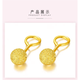 Laohuangxiang Qiying Store Gold Earrings Women's 999 Pure Gold Earrings Four-leaf Clover Earrings 18k Gold Earrings Earrings Free Laofengxiang Curved Bean Frosted Earrings_ Pair