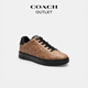 COACH Outlet Men's Classic Logo Presbyopia HIGH LINE Low-top Sports Casual Shoes Low-top Comfortable Commuting Khaki/Black 40.5