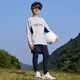 McTicco children's quick-drying suit boys' badminton sports training clothes spring and autumn long-sleeved middle and large children's basketball outdoor cycling clothes 19638 gray + 16121 dark blue 130 130cm