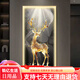 Chengzai Fugui Elk Wohnzimmer Dekoration Malerei Leicht Luxusatmosphärische LED-Leuchten direkt gegenüber der Tür Wandmalerei Malway Flur Hängende Malerei T12859 50*100 (vorgeschlagen 0,7-0,8 Meter Wand 5
