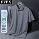 FVPX轻奢高端品牌冰丝短袖POLO衫男士夏季翻领商务 t恤宽松休闲衣服潮 12357黑色 L (建议115-130斤)