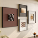 SHANSHUIYAN three-dimensional sandstone living room decoration painting 2025 new sofa background wall hanging painting retro style high-end combination mural abstract art A 60*60cm+40*40cm*2+50*50cm style black (brushed aluminum alloy frame) three-dimensional model three-dimensional double-layer sandstone + three-dimensional small ball