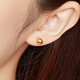 Lukfook Jewelry Pure Gold Glossy Round Beads Gold Earrings Price G01G0022DS Approximately 2.12 grams