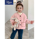 Disney Girls' Polar Fleece Jacket Spring and Autumn 2025 New Little Girl Baby Lamb Wool Cardigan Top Children's Autumn Clothing Pink Dot Lamb Wool Material Plus Velvet Thick Style 90 cm