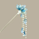 Shena ancient style blue flower hairpin, high-end new Chinese style pearl tassels, gift to girlfriend hair accessories, hairpin, blue petals