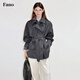 Fano studios Fan Luo Fano urban modern light drape classic raglan sleeve double breasted short windbreaker jacket for women 2025 autumn floral gray ready stock S