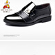 Scarecrow (mexicain) Fonge formel Foot Work Chaussures en cuir masculin Point Toe Flat Men's Cuir Chaussures Creux chaussures de grande taille Chaussures paresseuses 9921 COUVERTURE DE FOOD NOIR 38