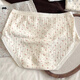 FitonTon underwear women's pure cotton 10A antibacterial crotch sweet floral girl underwear triangle shorts 4 pairs
