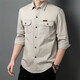 Shirt men's 2025 spring and autumn new solid color cotton comfortable American tough guy casual workwear long-sleeved men's shirt summer military green regular original high quality XL recommended 125-140Jin Jin equals 0.5 kg