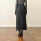 SEIFINI Meng Ziyi endorses glutinous rice straight skirt 2025 autumn and winter new style elastic waist comfortable and slim wool mid-length skirt Smoke S